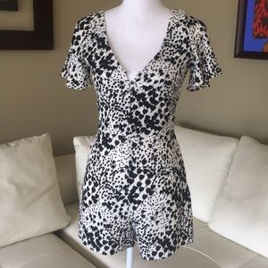 Zara open back romper, size S